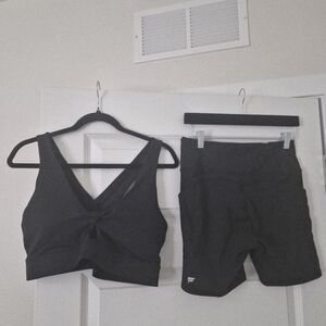 Fabletics Black Athletic Shorts Set